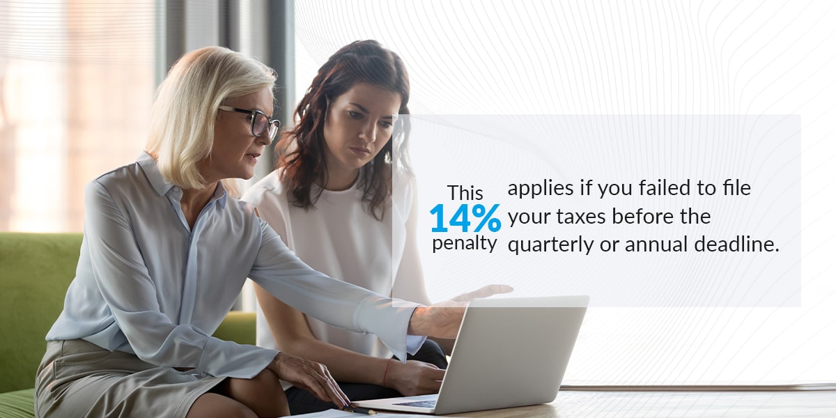 this 14% penalty applies if you failed to file your taxes