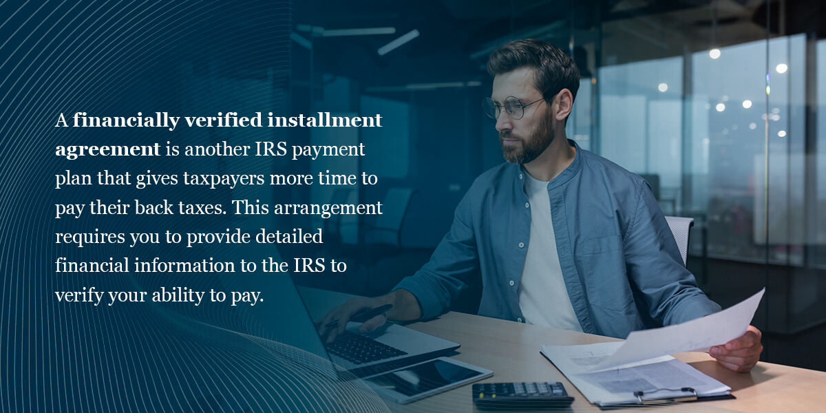 Financially Verified Installment Agreement