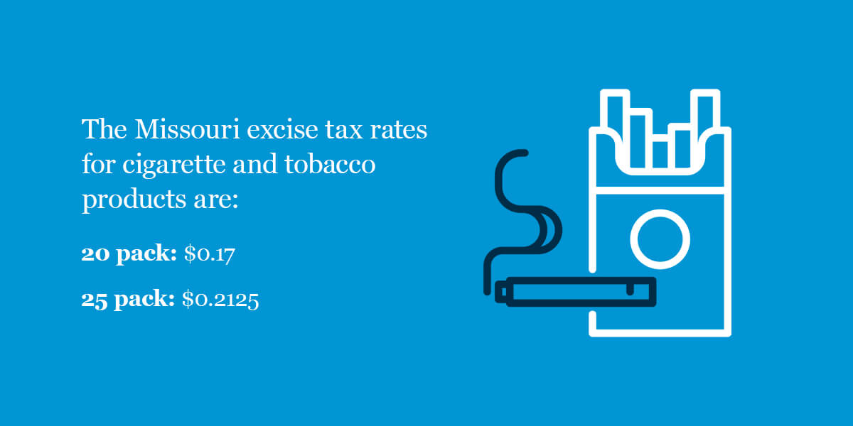 missouri excise tax rates for cigarette and tobacco products