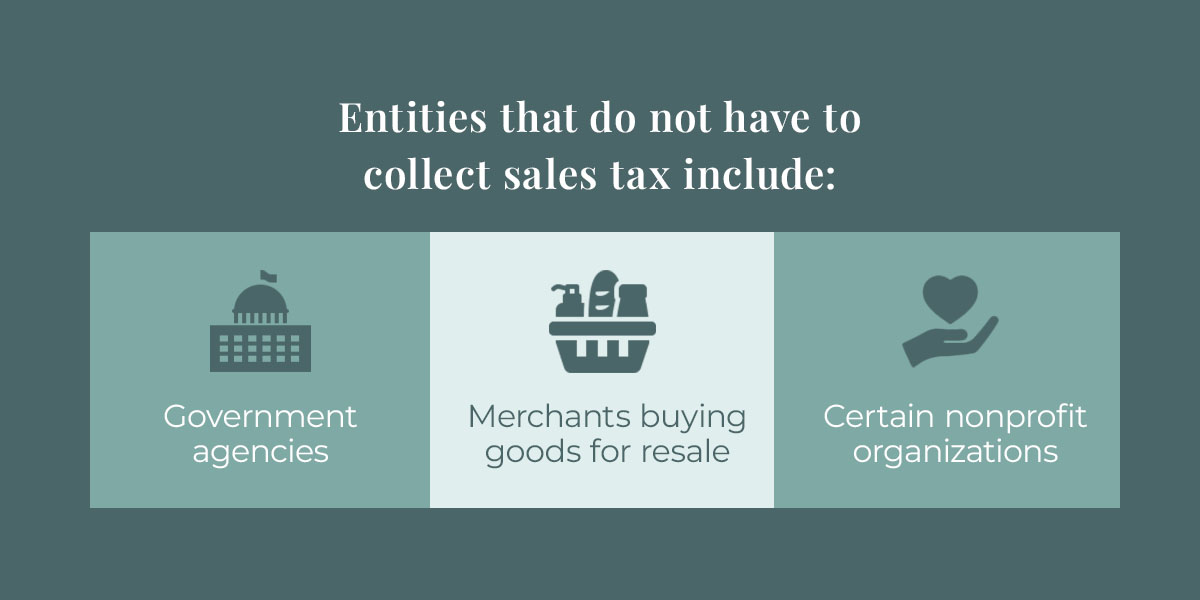 Entities that do not have to collect sales tax