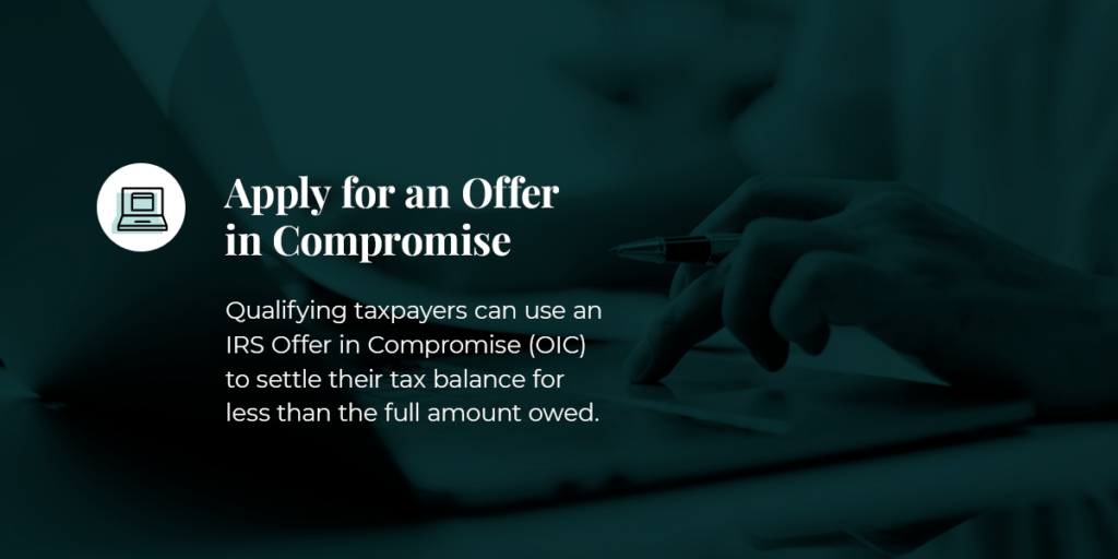Apply for an Offer in Compromise